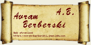 Avram Berberski vizit kartica